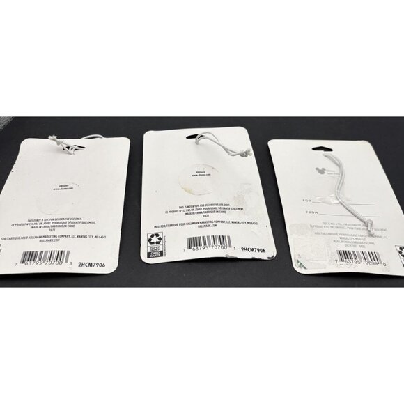 Disney Hallmark Christmas Ornaments Mickey Minney Heart Set Of 3 - Picture 3 of 4